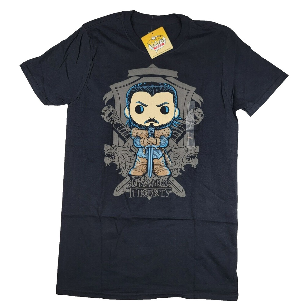 Funko Pop Tees Game of Thrones Jon Snow Crest Black Graphic T-Shirt Small NWT